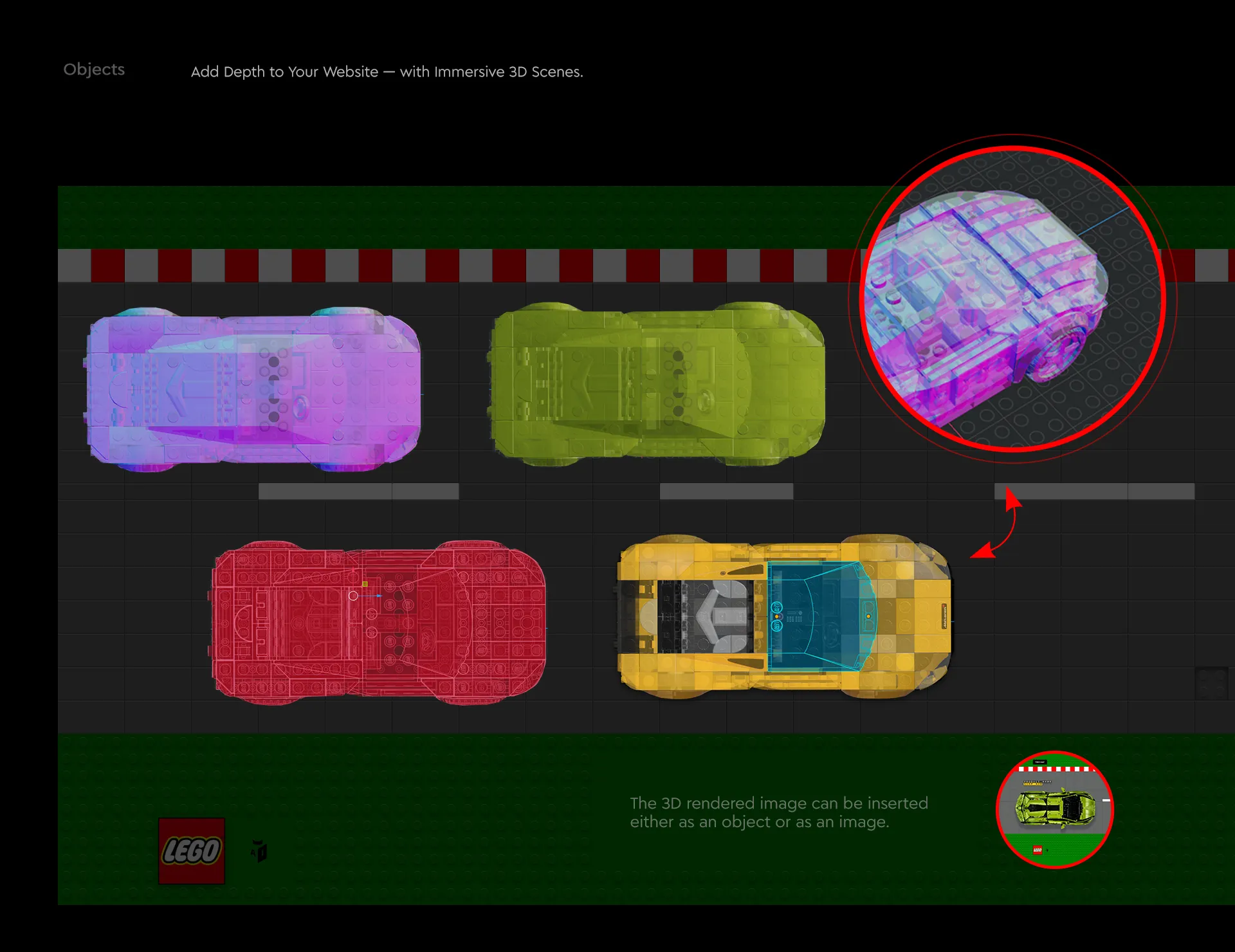 LEGO® Website Redesign - 2D to 3D WebGL/WebGPU Transition Concept by Laszlo Barath