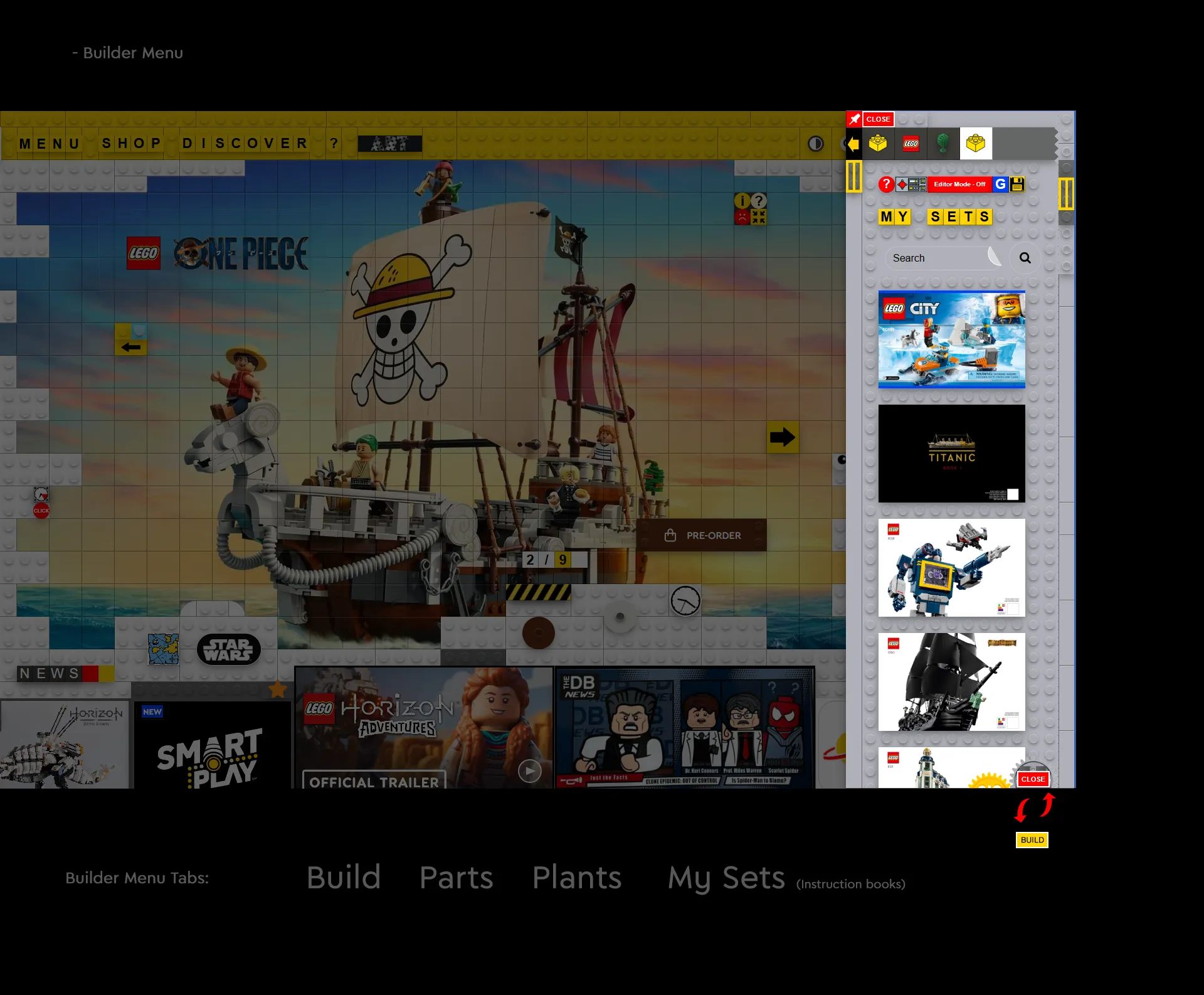 LEGO® Website Redesign Concept - Interactive Build Menu and Navigation by Laszlo Barath