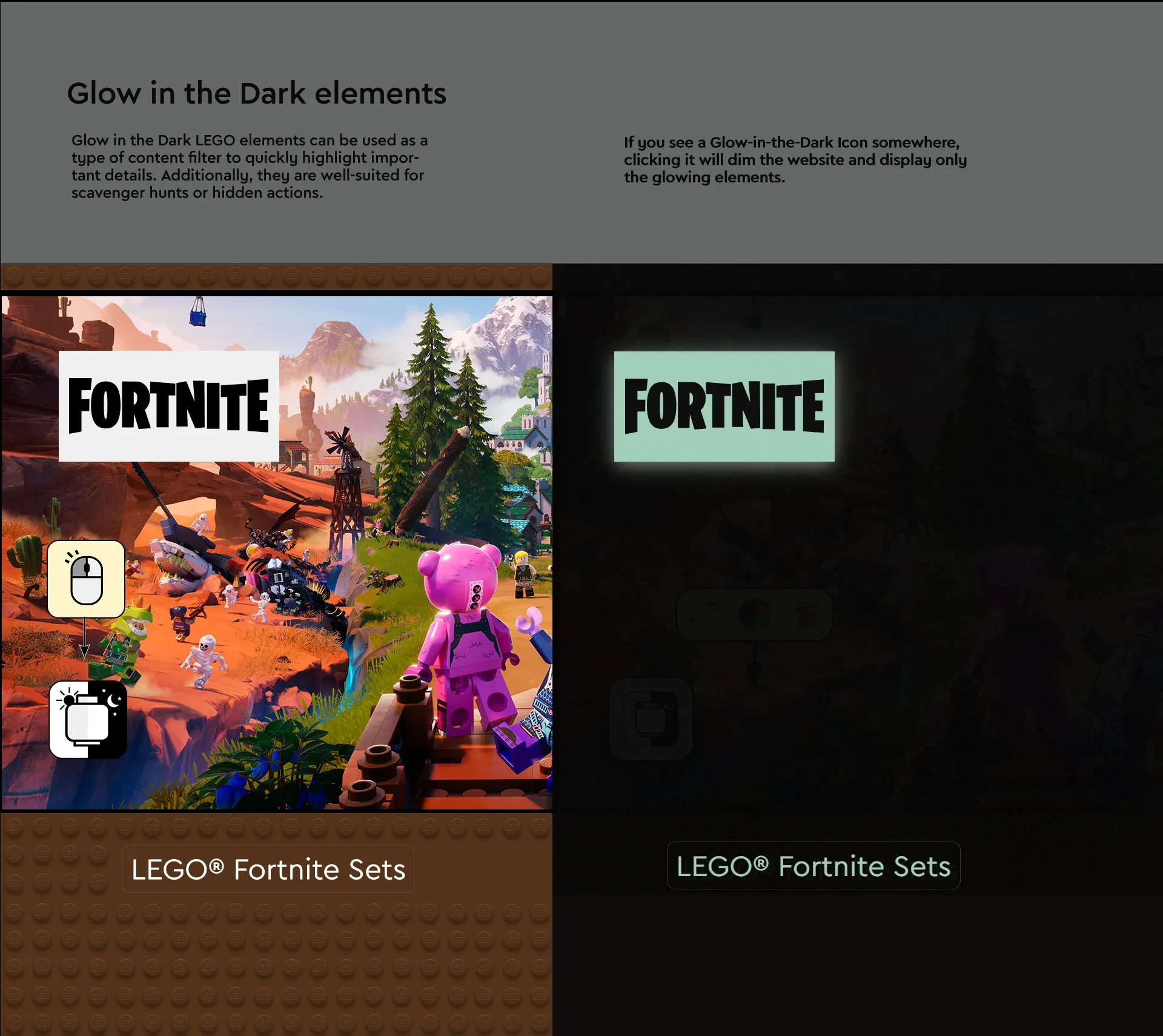 LEGO® Website Redesign Concept - Glowing UI Elements and Interactive Lighting by Laszlo Barath