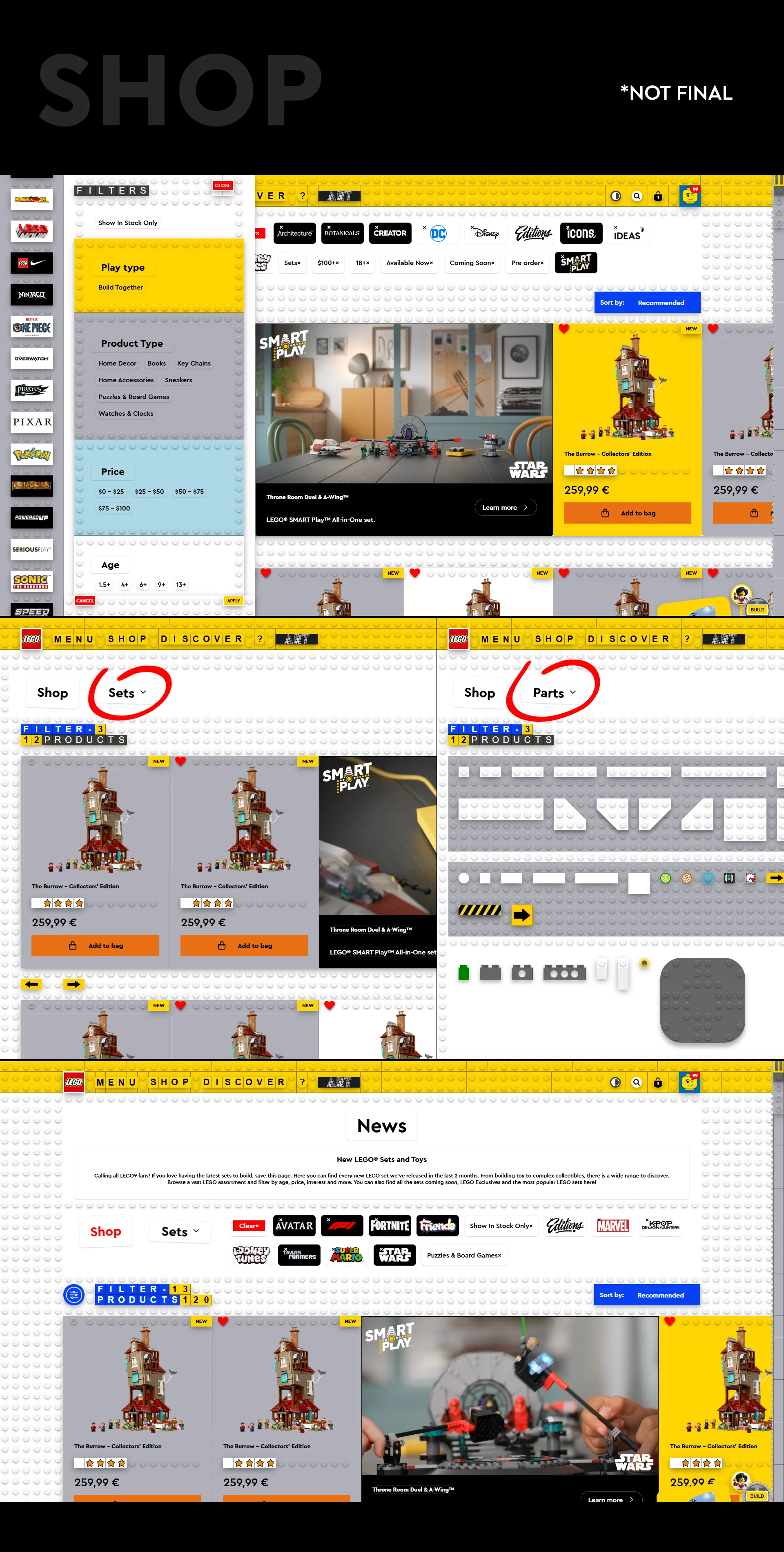LEGO® Website Redesign - Modern E-commerce Shop Layout by Laszlo Barath