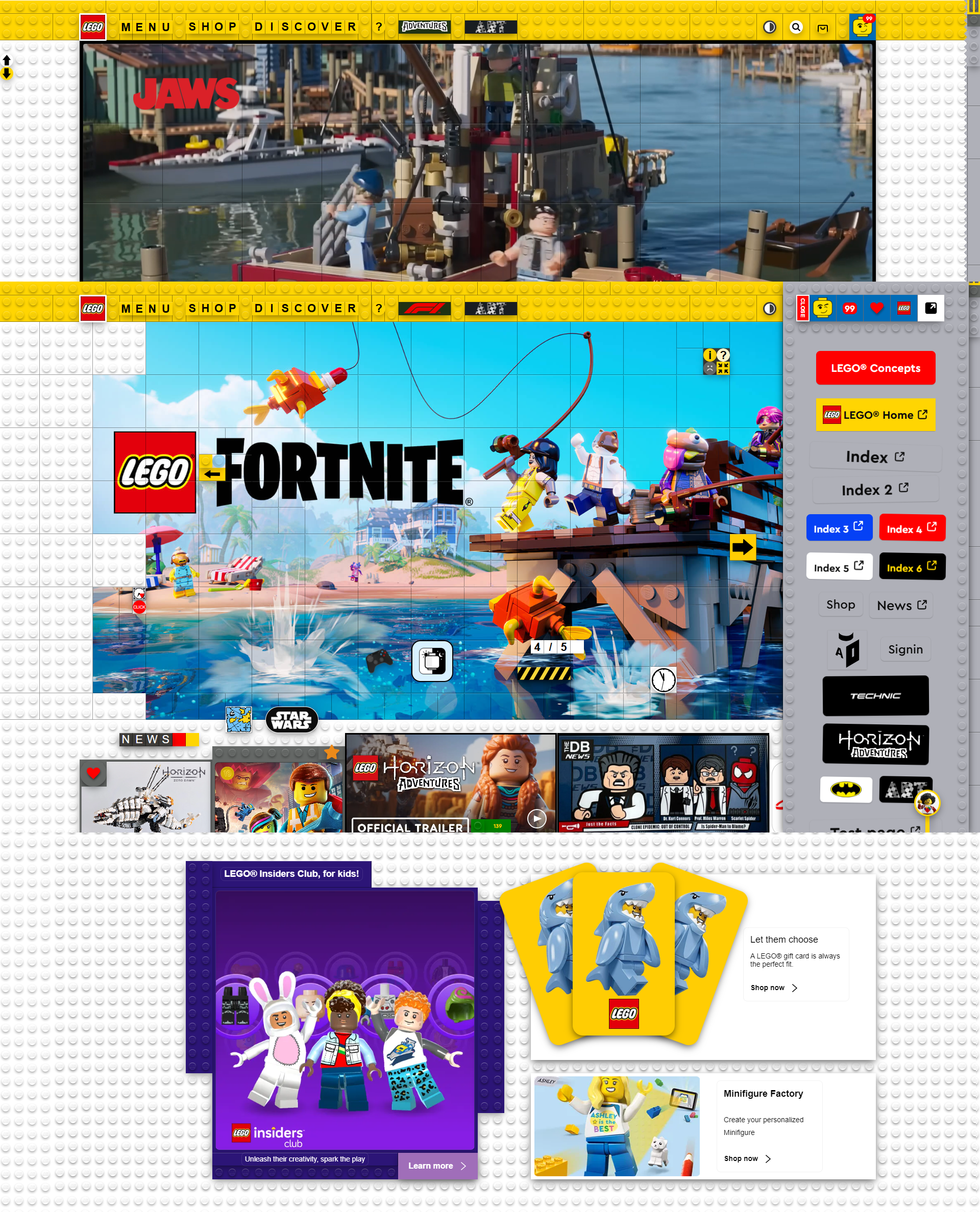 LEGO Web Redesign Concept - Screenshots