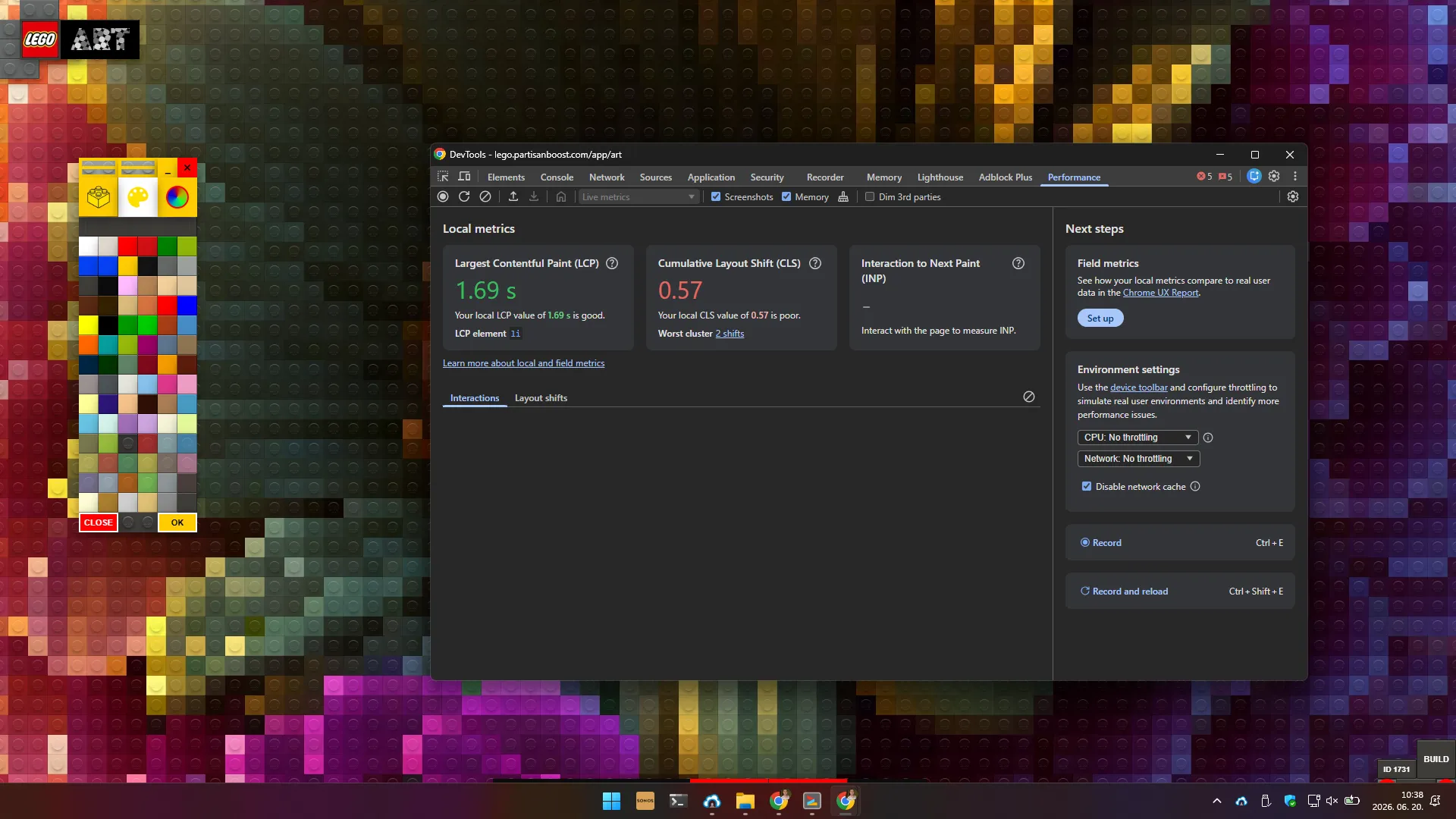 LEGO Website Performance Test created by Laszlo Barath