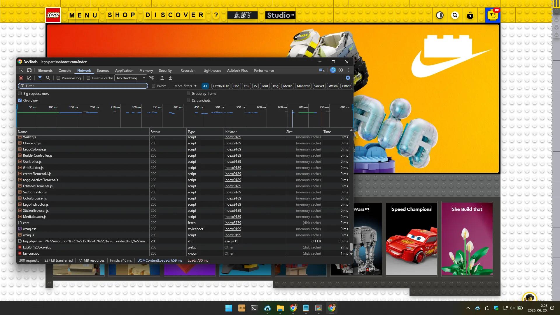 LEGO Website Performance Test created by Laszlo Barath