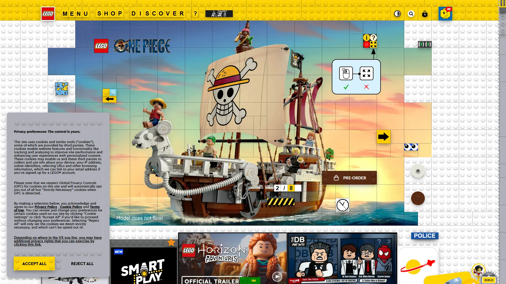 LEGO website redesign concept UI UX web design screenshot - index page