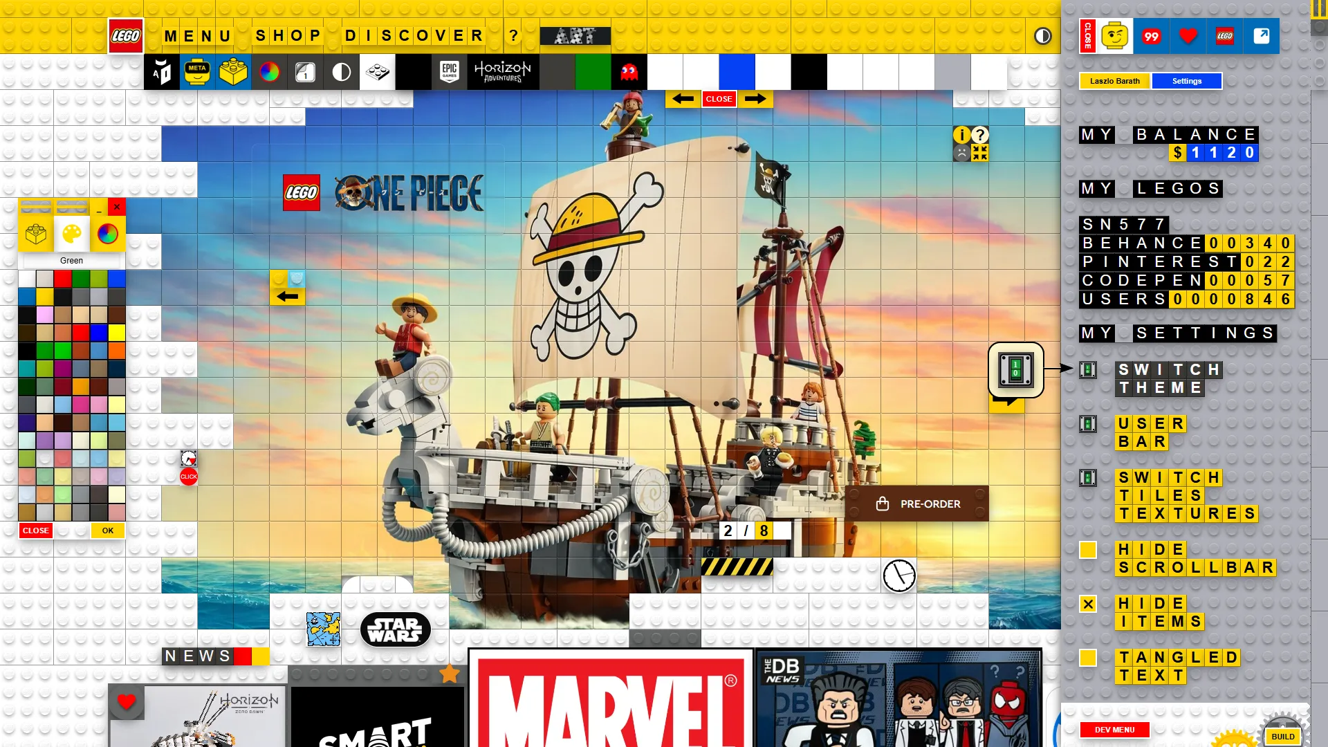LEGO website redesign concept UI UX web design screenshot - index page