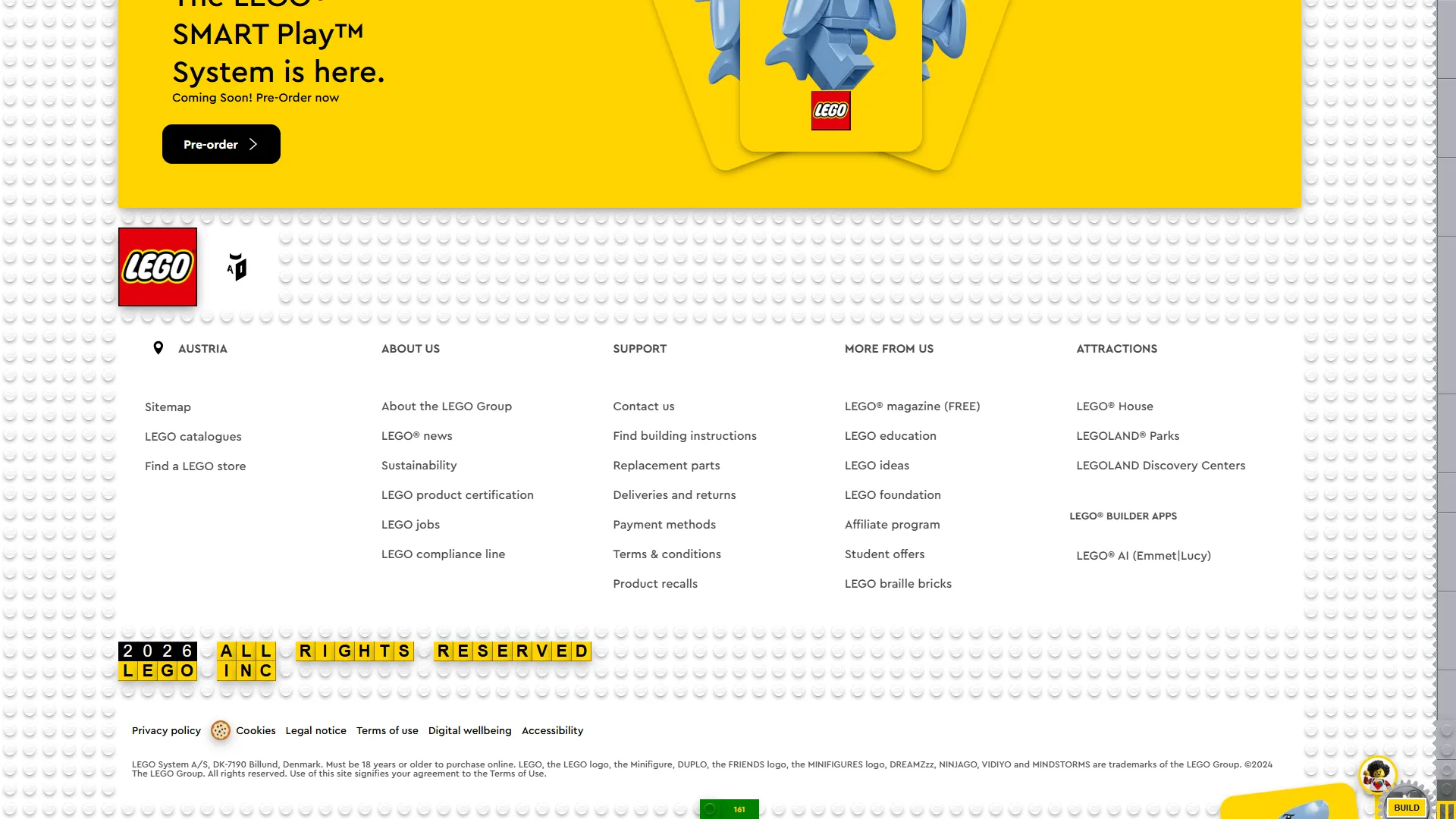 LEGO website redesign concept UI UX web design screenshot - footer