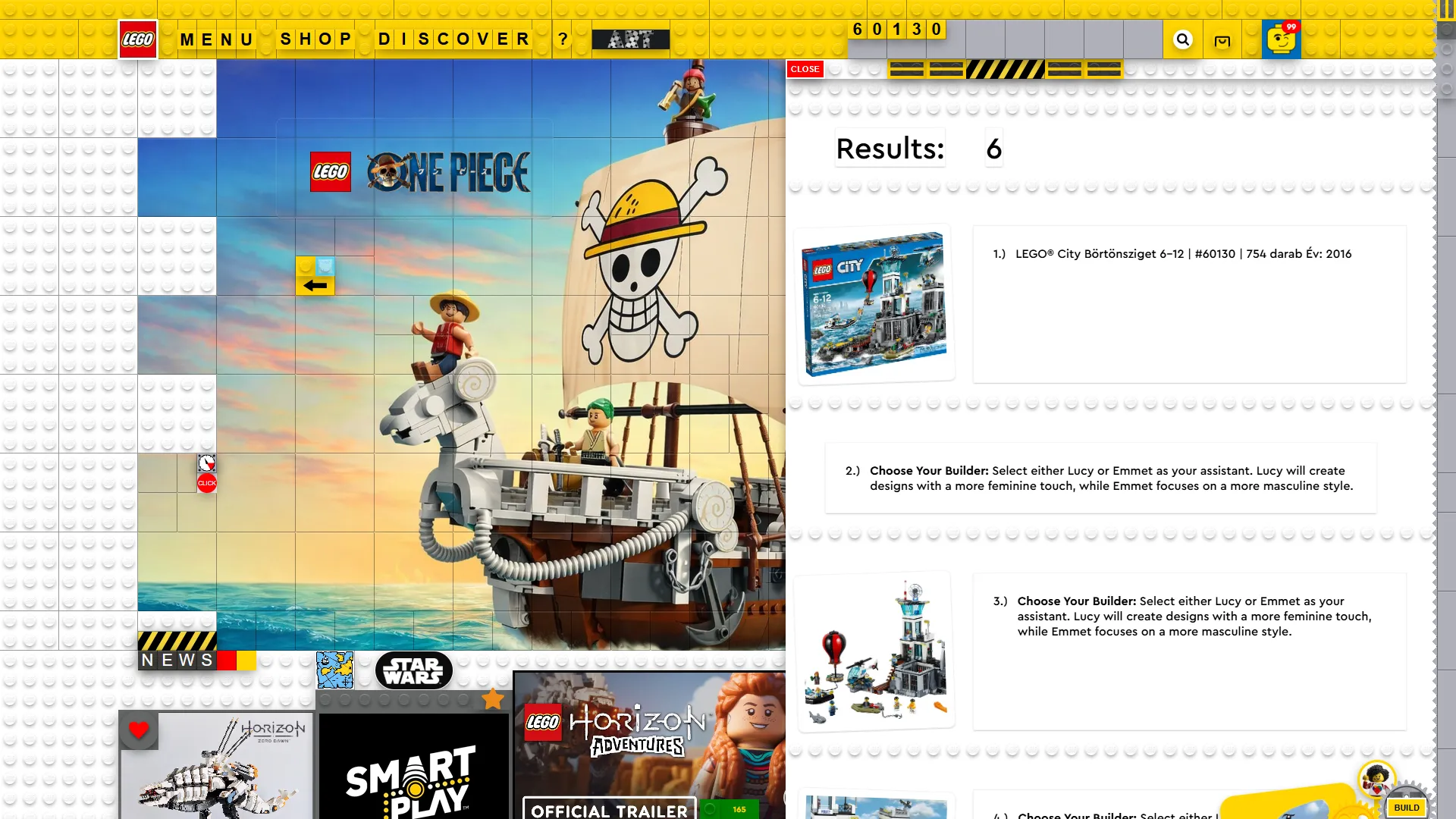 LEGO website redesign concept UI UX web design screenshot - search ui