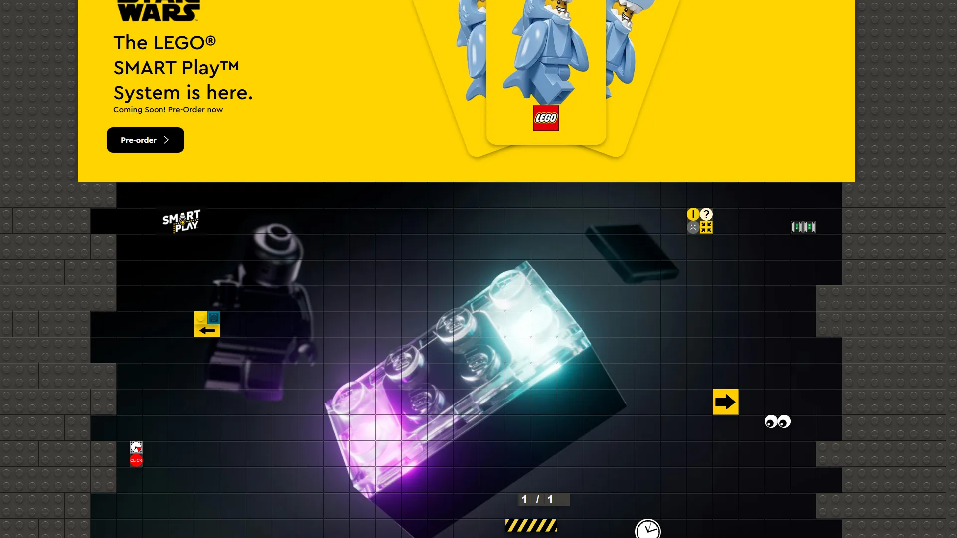 LEGO website redesign concept UI UX web design screenshot - smart brick slider ui