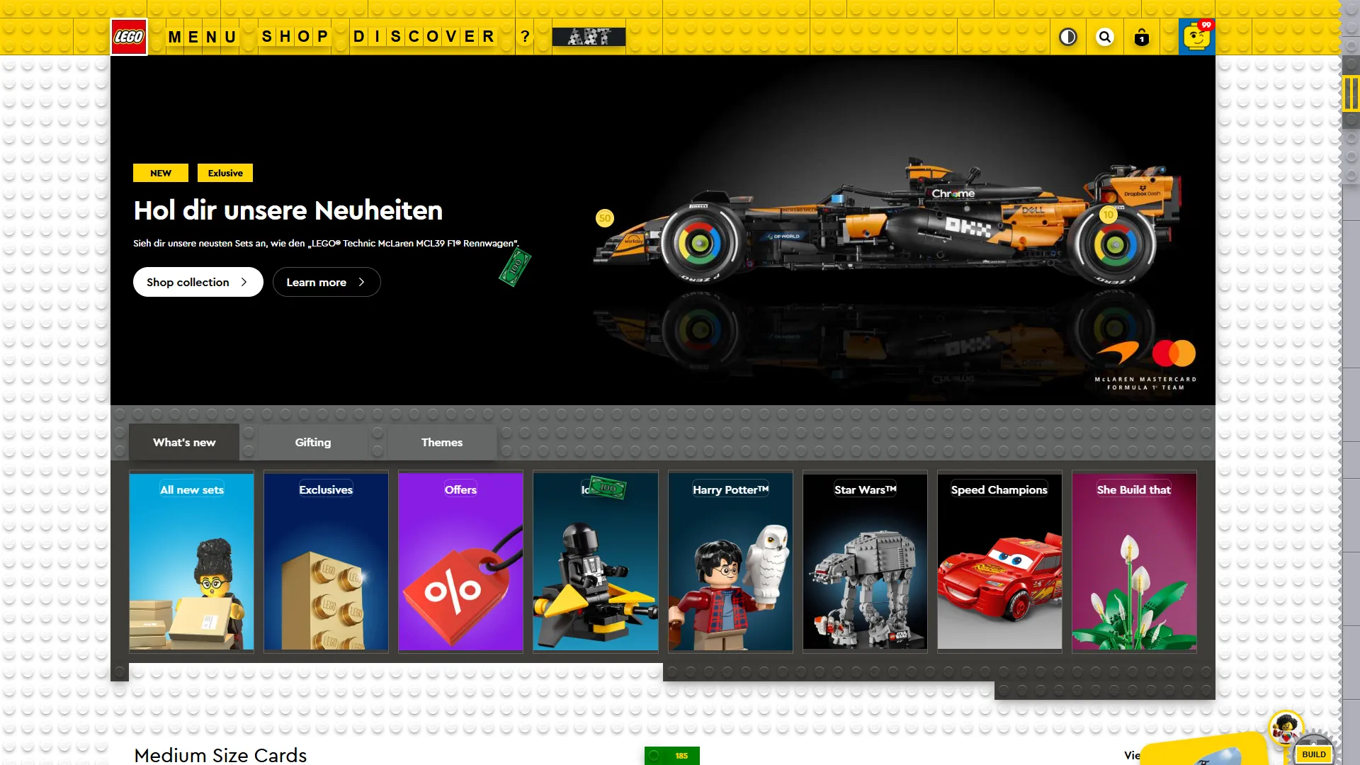 LEGO website redesign concept UI UX web design screenshot - index page