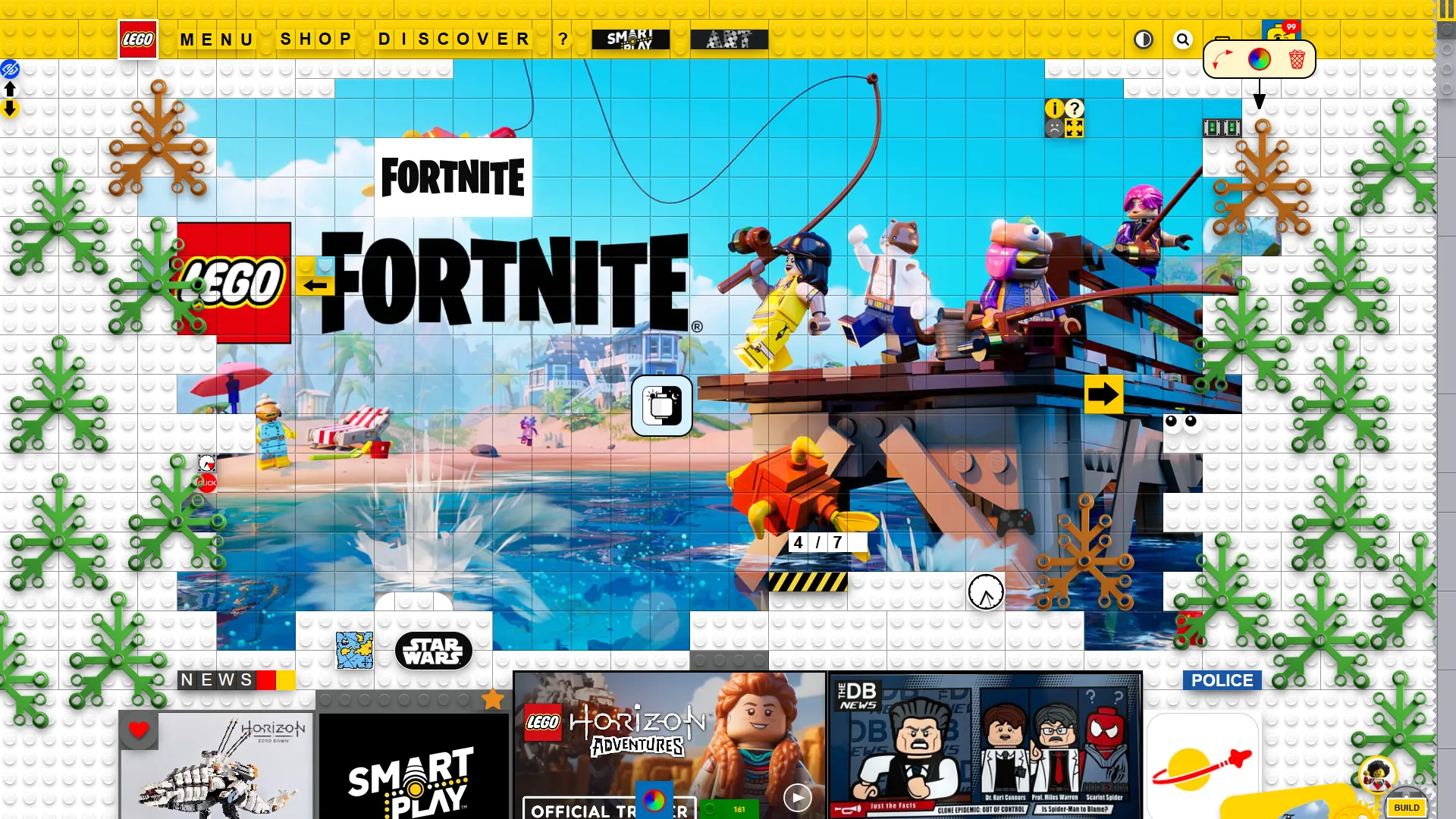 LEGO website redesign concept UI UX web design screenshot - Fortnite