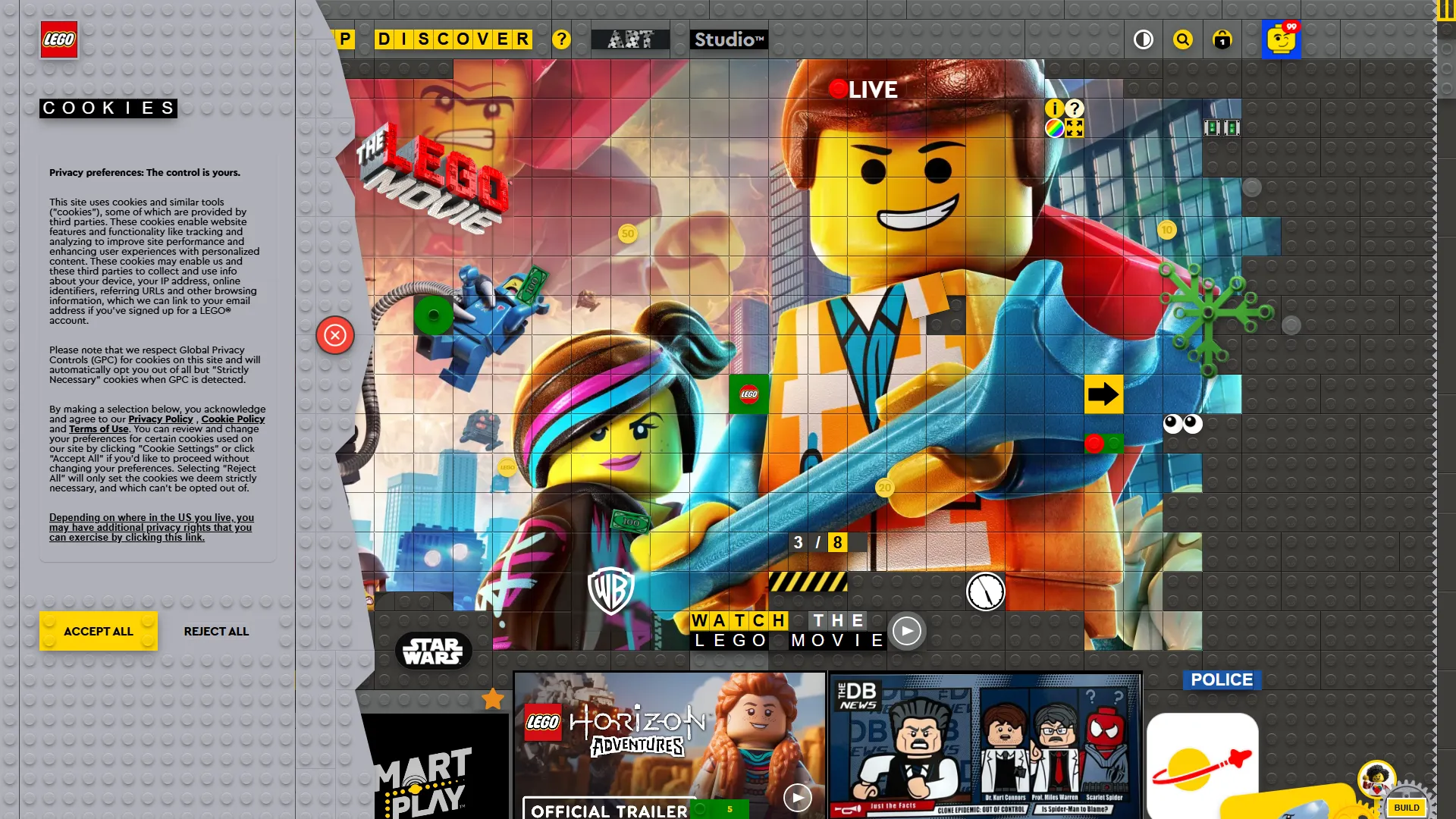 LEGO website redesign concept UI UX web design screenshot - index page