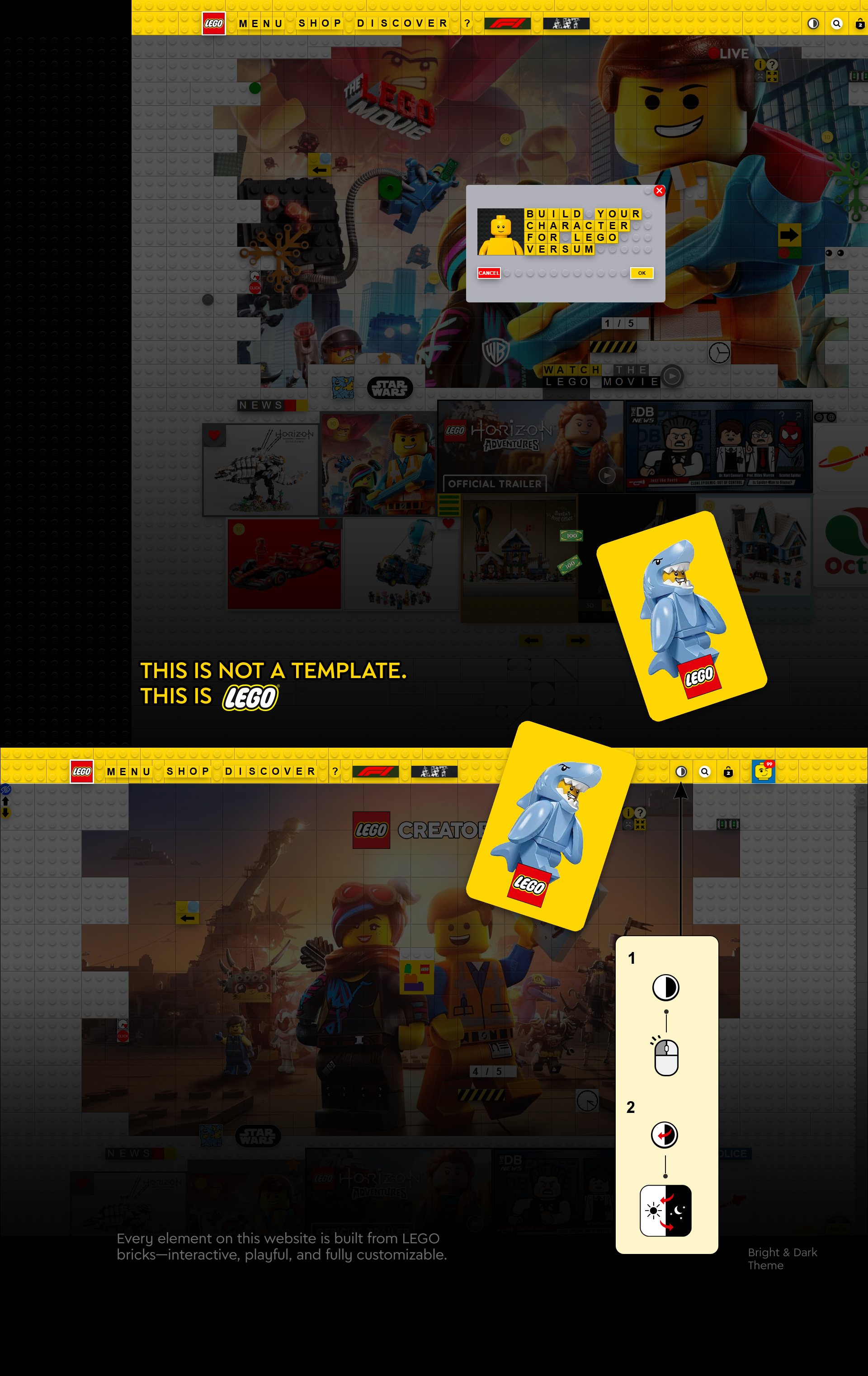 Full desktop landing page design for LEGO website concept by Laszlo Barath