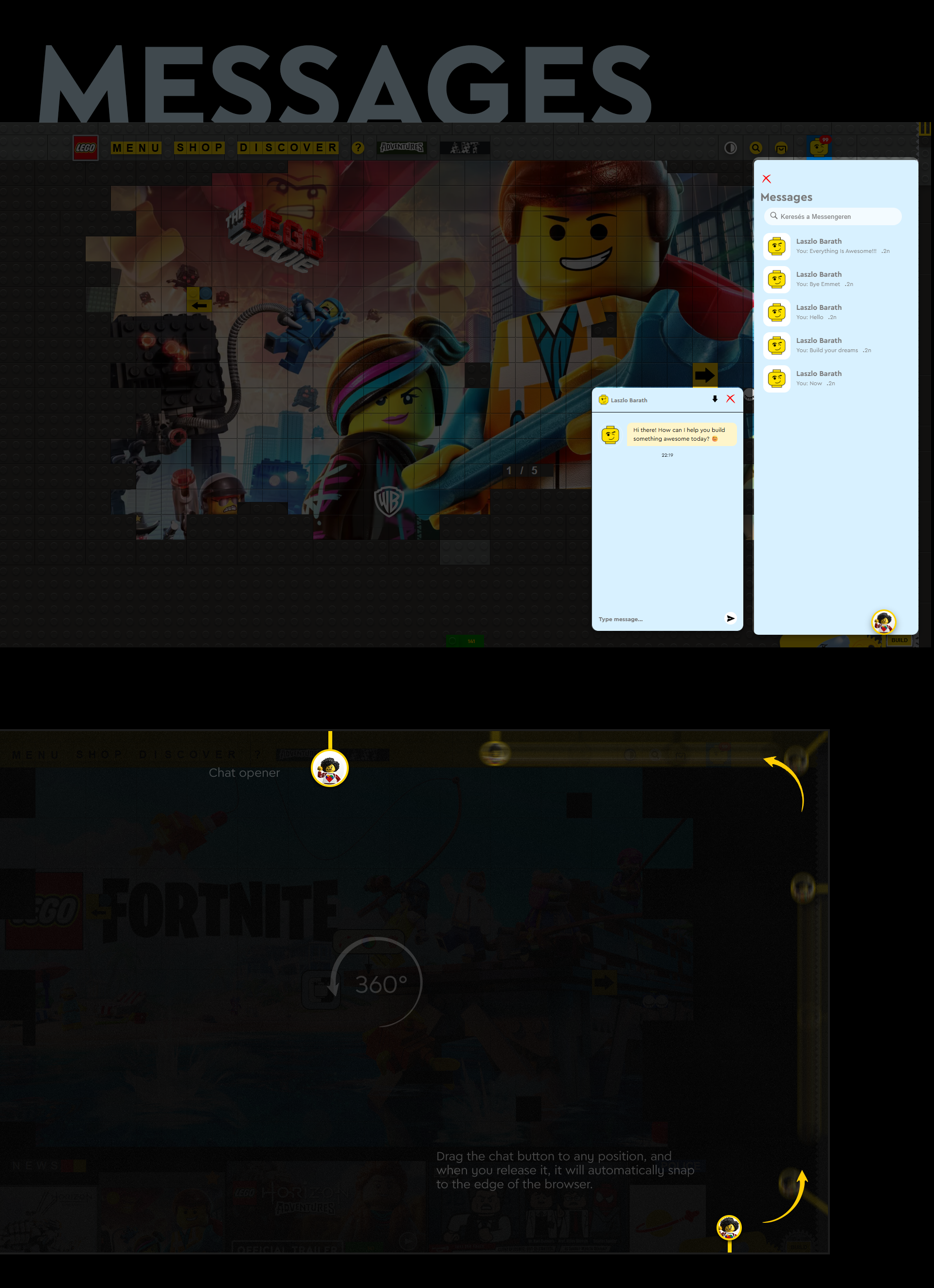 LEGO Web Concept - Messages
