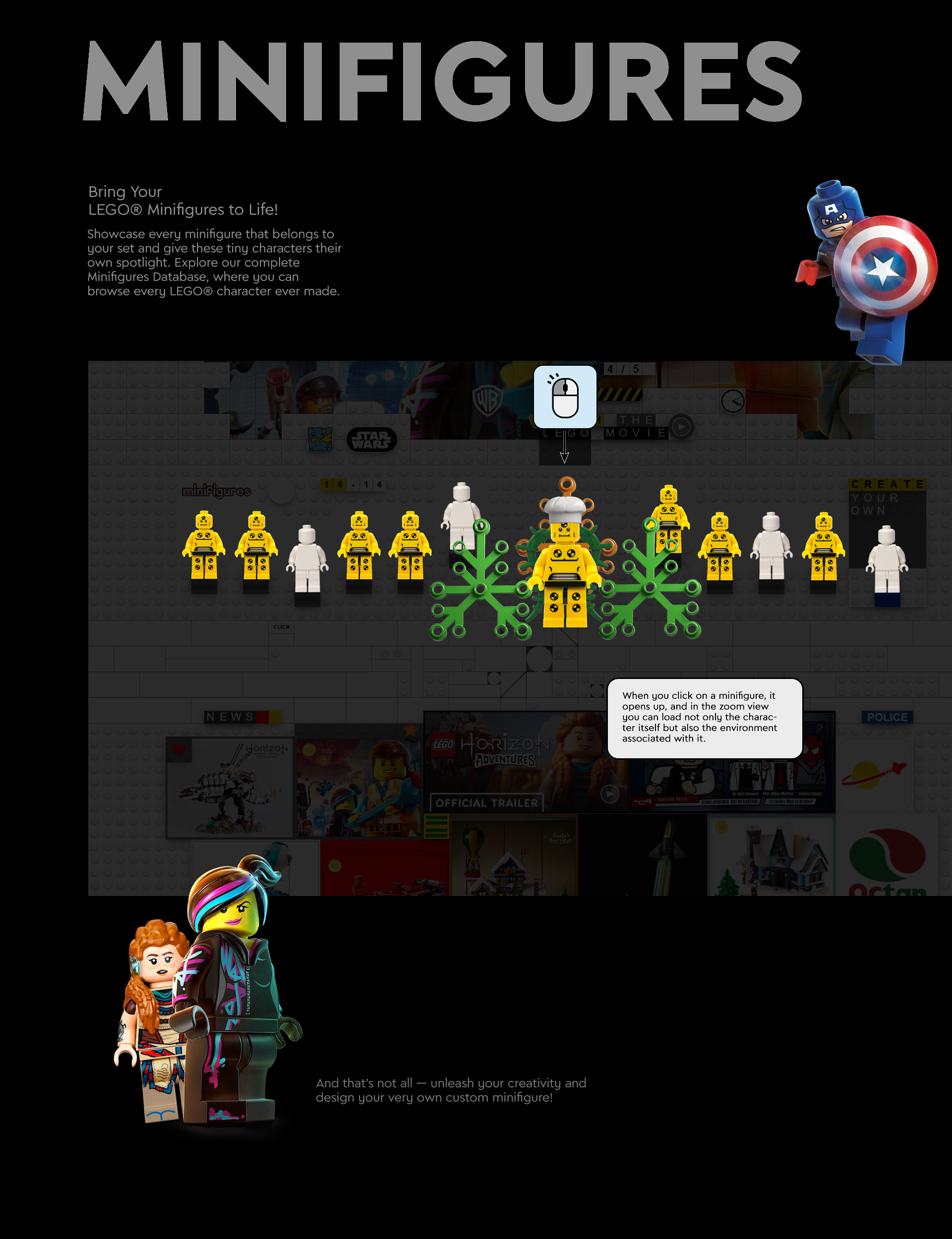 LEGO® Website Redesign Concept - Interactive Minifigure Components and Smart UI by Laszlo Barath
