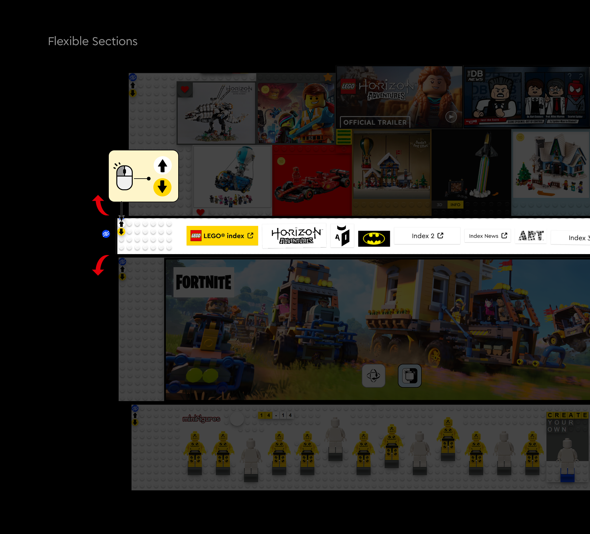 LEGO® Website Redesign - Movable Sections