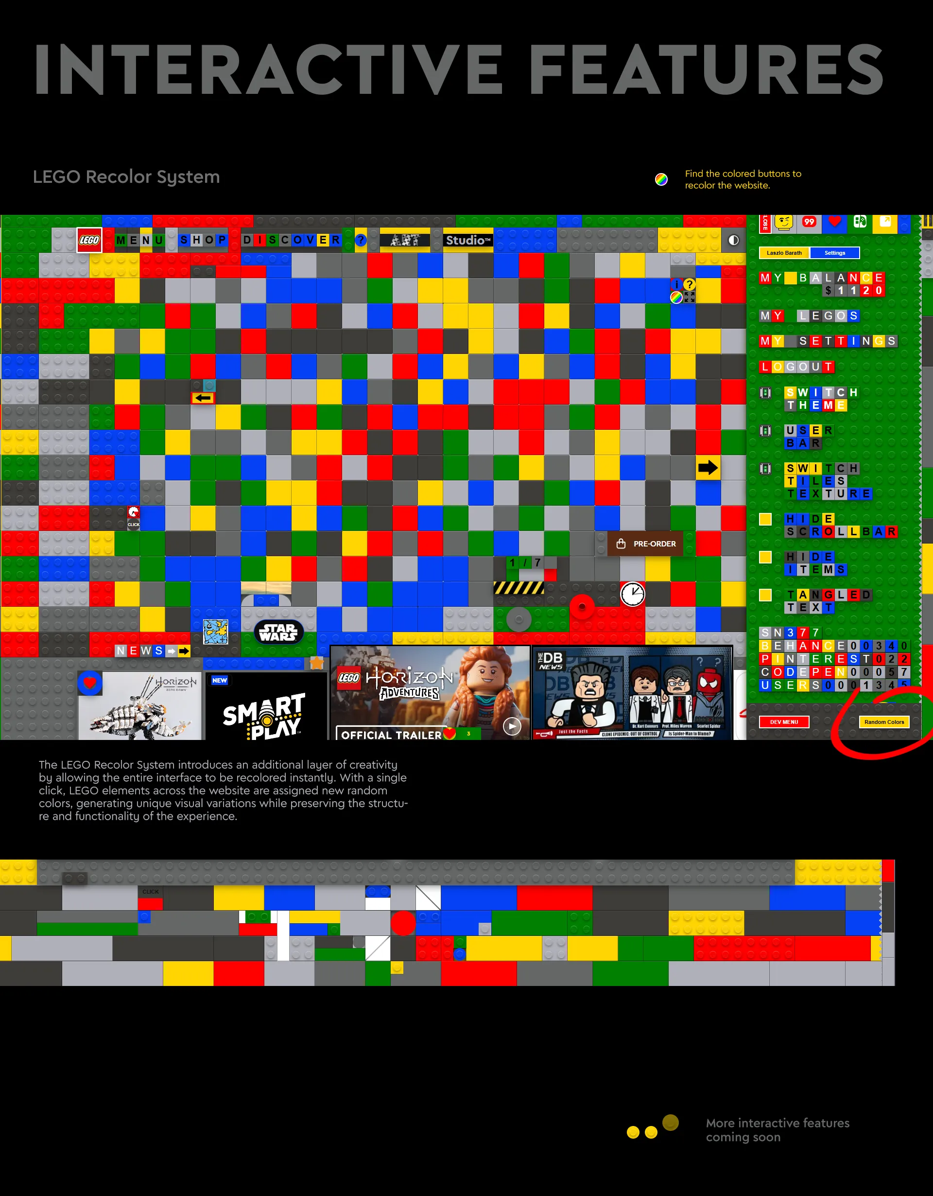 LEGO® Website Redesign - LEGO Recolor System