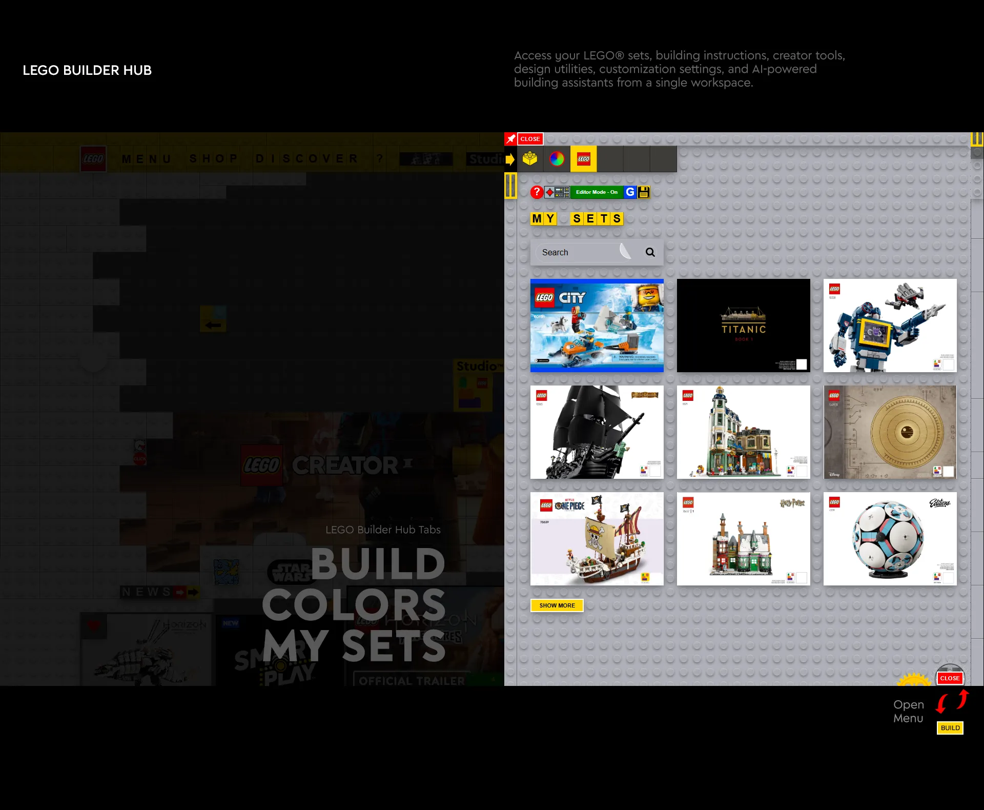 LEGO® Website Redesign Concept - Interactive Build Menu and Navigation by Laszlo Barath