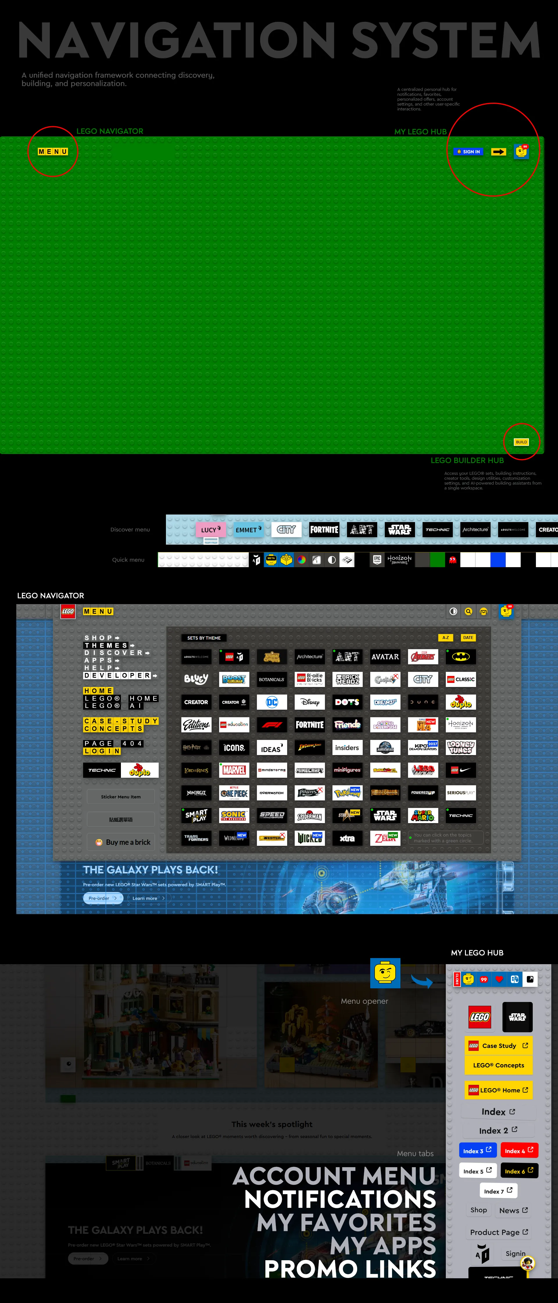 LEGO® Website Redesign Concept - Interactive Main Menu and Navigation by Laszlo Barath