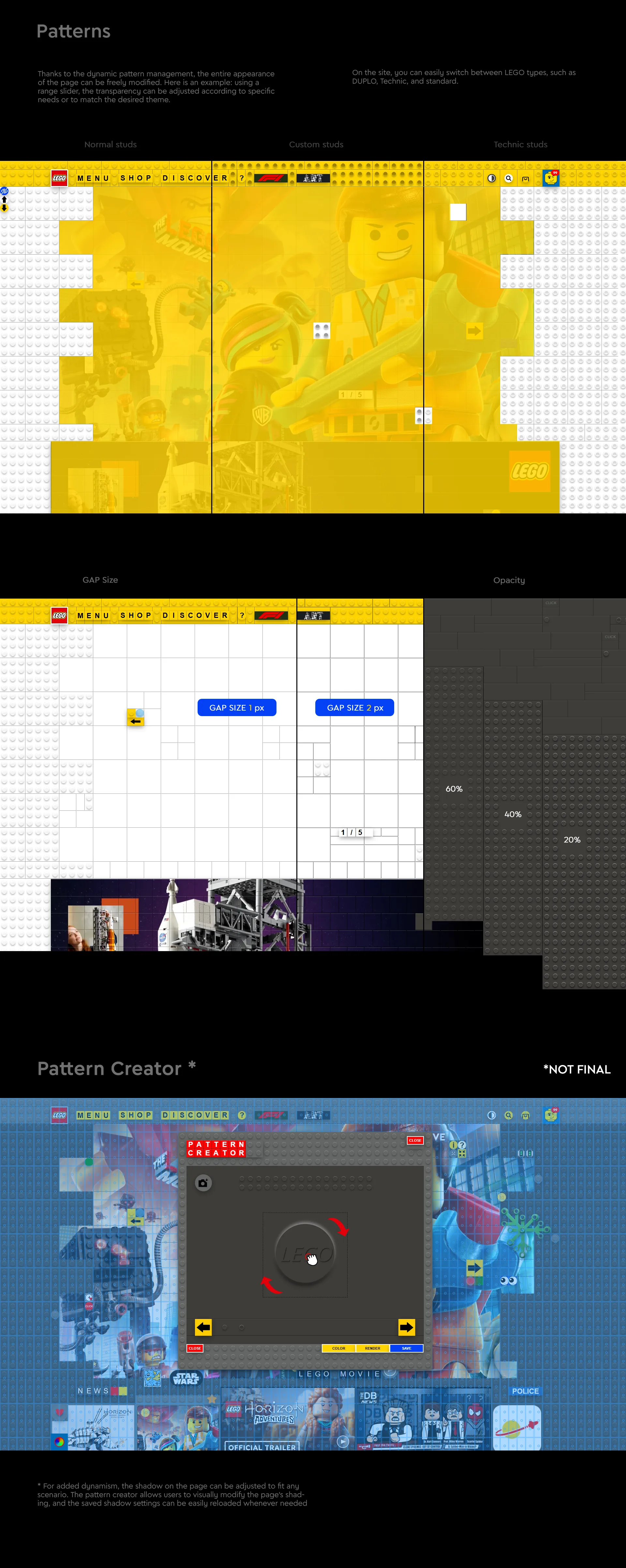 LEGO® Website Redesign - Web Patterns & Patterns Editor