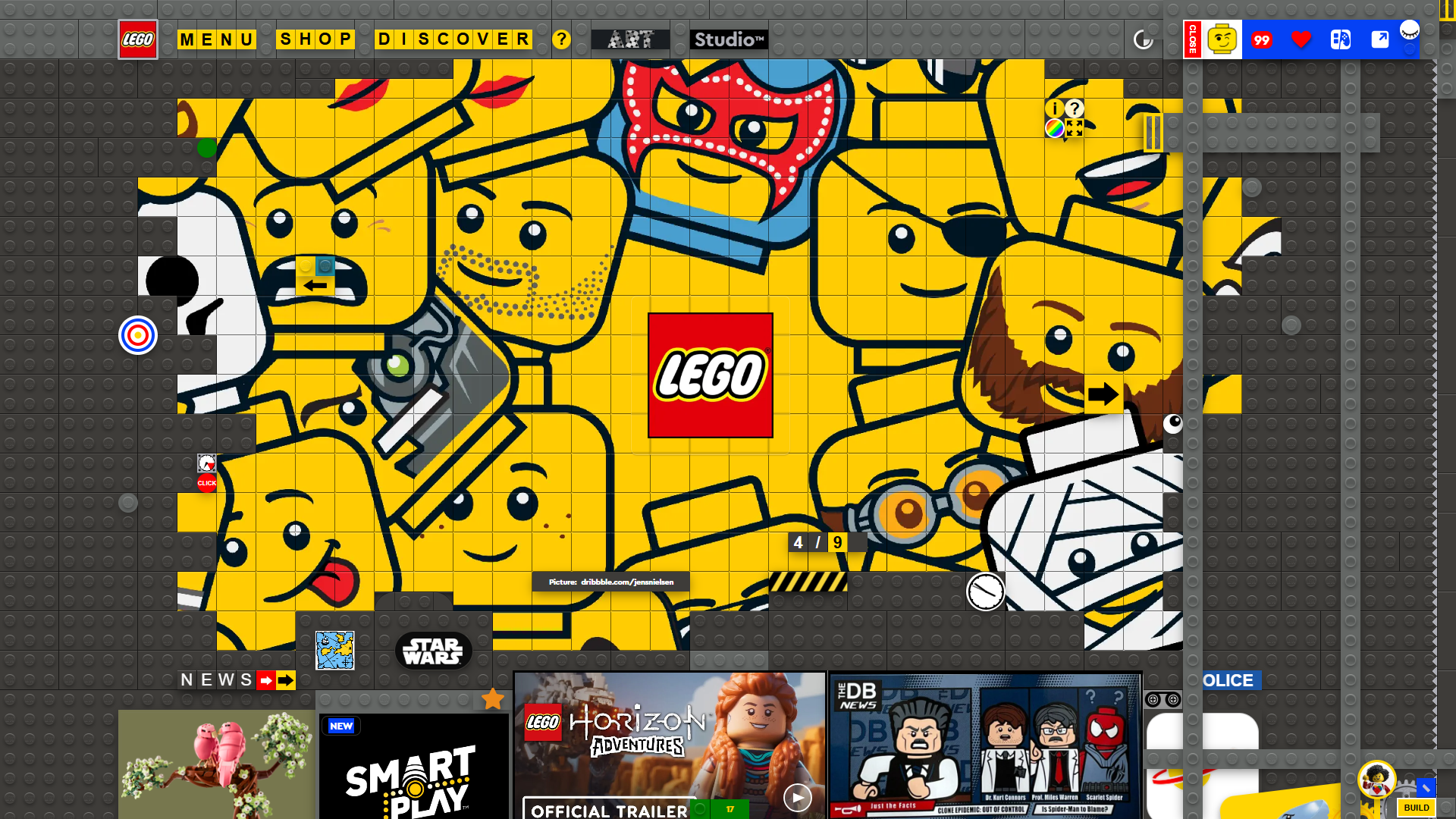LEGO website redesign concept by Laszlo Barath - Visibility Toggle