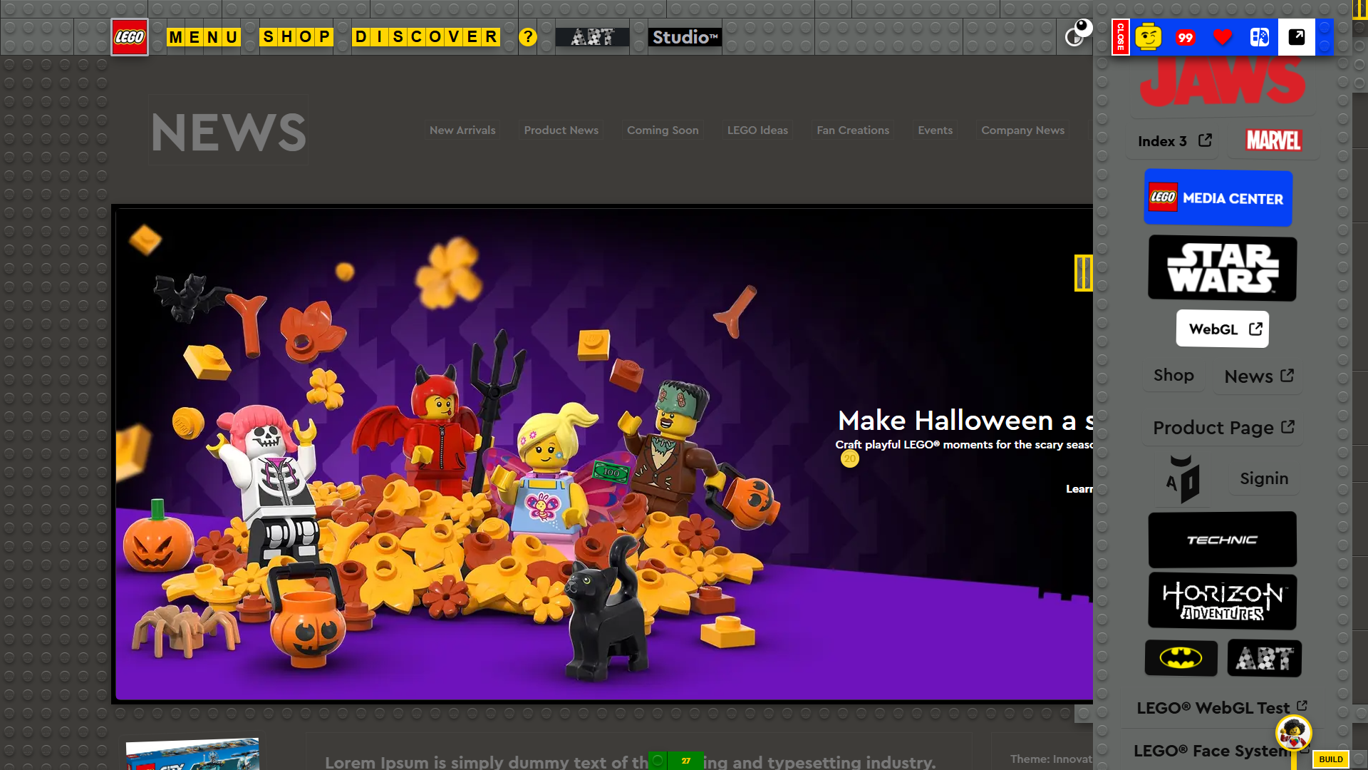 LEGO website redesign concept by Laszlo Barath - News