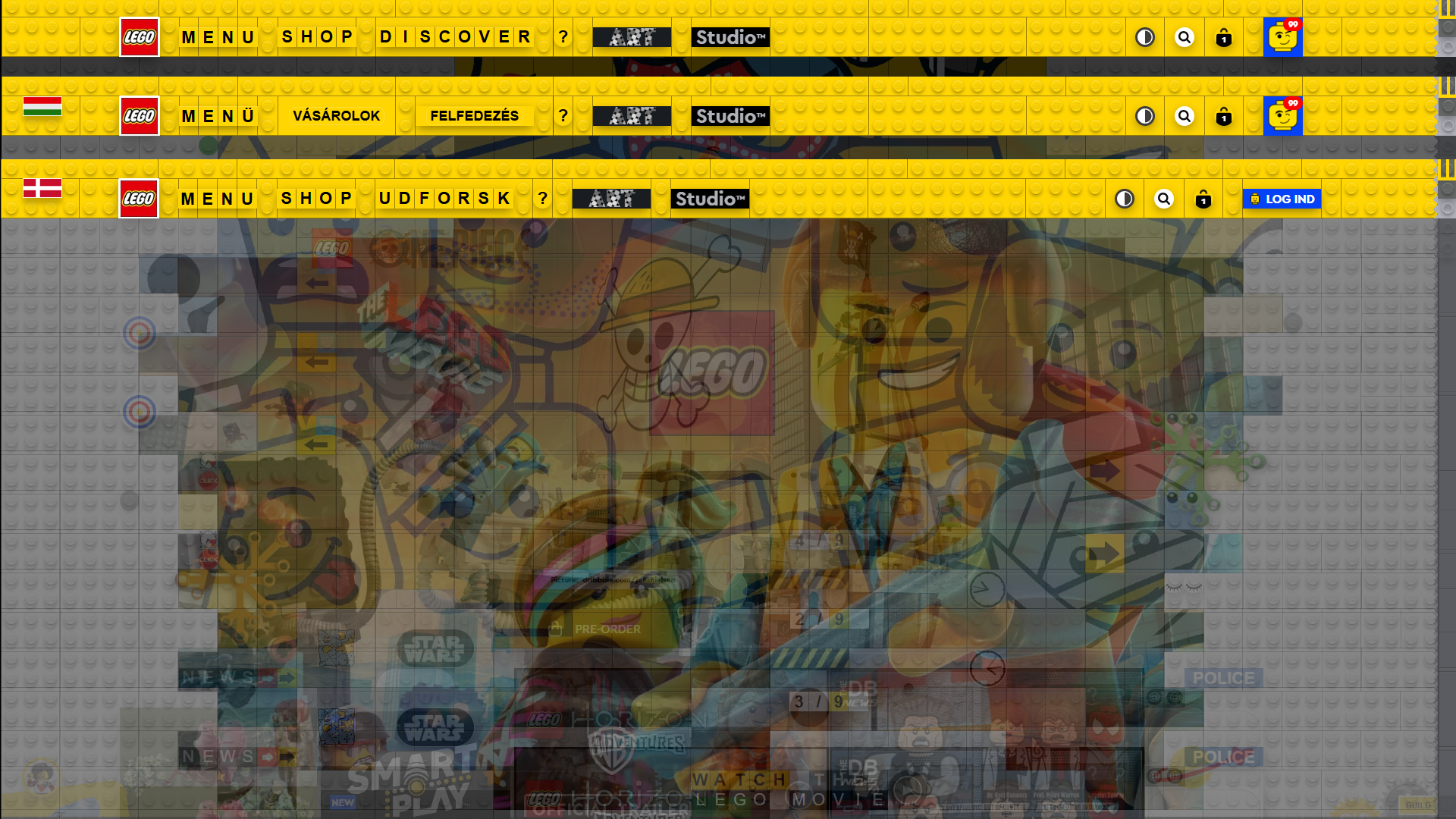 LEGO website redesign concept by Laszlo Barath - Multi language