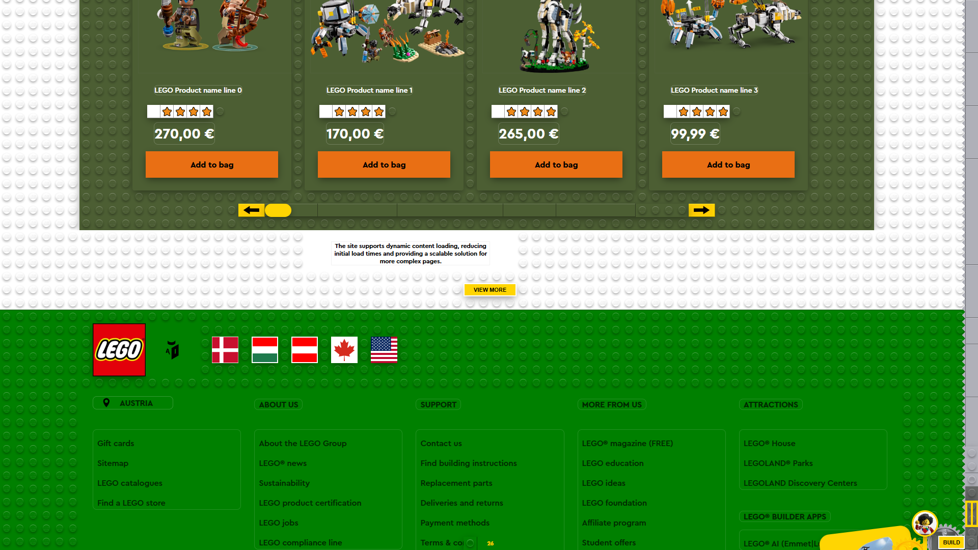 LEGO website redesign concept by Laszlo Barath - Multi language