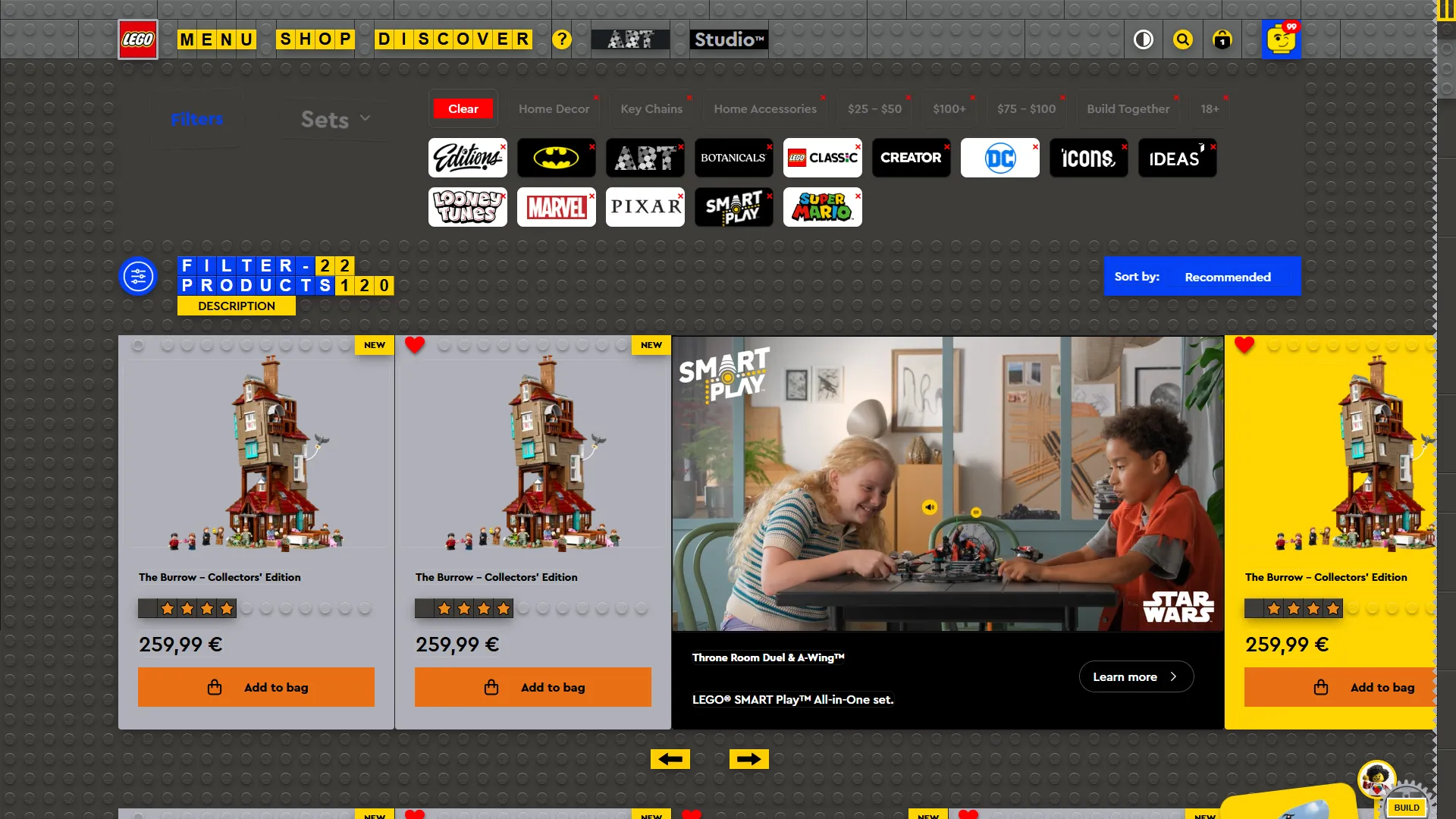 LEGO® Website Redesign - Modern E-commerce Shop Layout by Laszlo Barath